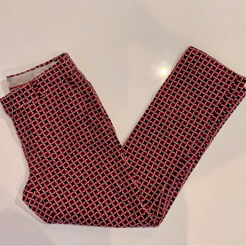 Banana Republic, Red, Black and White Geometric Slacks | Size 0